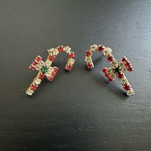 Women’s rhinestones stud earrings,cane